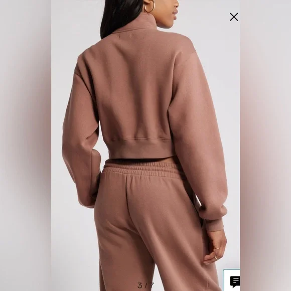 BP brown topaz cropped quarter zip (A2-24) - Picture 4 of 7